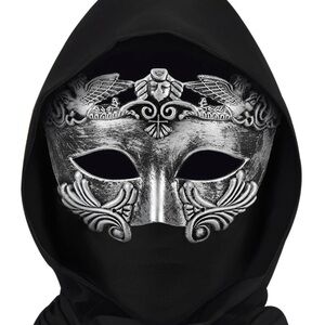 Silver and Black Steampunk Masquerade Mask Unisex New